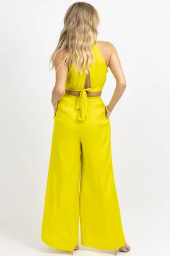 DO + BE LIME DROP CROP + WIDE LEG PANT SET *BACK IN STOCK*