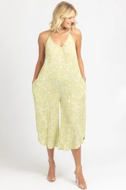 ENDLESS BLU LIME FLORAL RELAXED POCKET JUMPSUIT CLOTHING