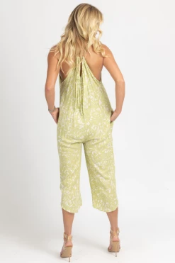 ENDLESS BLU LIME FLORAL RELAXED POCKET JUMPSUIT CLOTHING