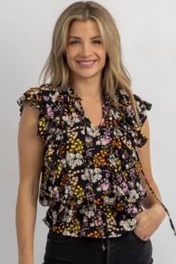 SUGARLIPS LYLAH FLORAL RUFFLED SLEEVE BLOUSE 7 SUGARLIPS LYLAH FLORAL RUFFLED SLEEVE BLOUSE