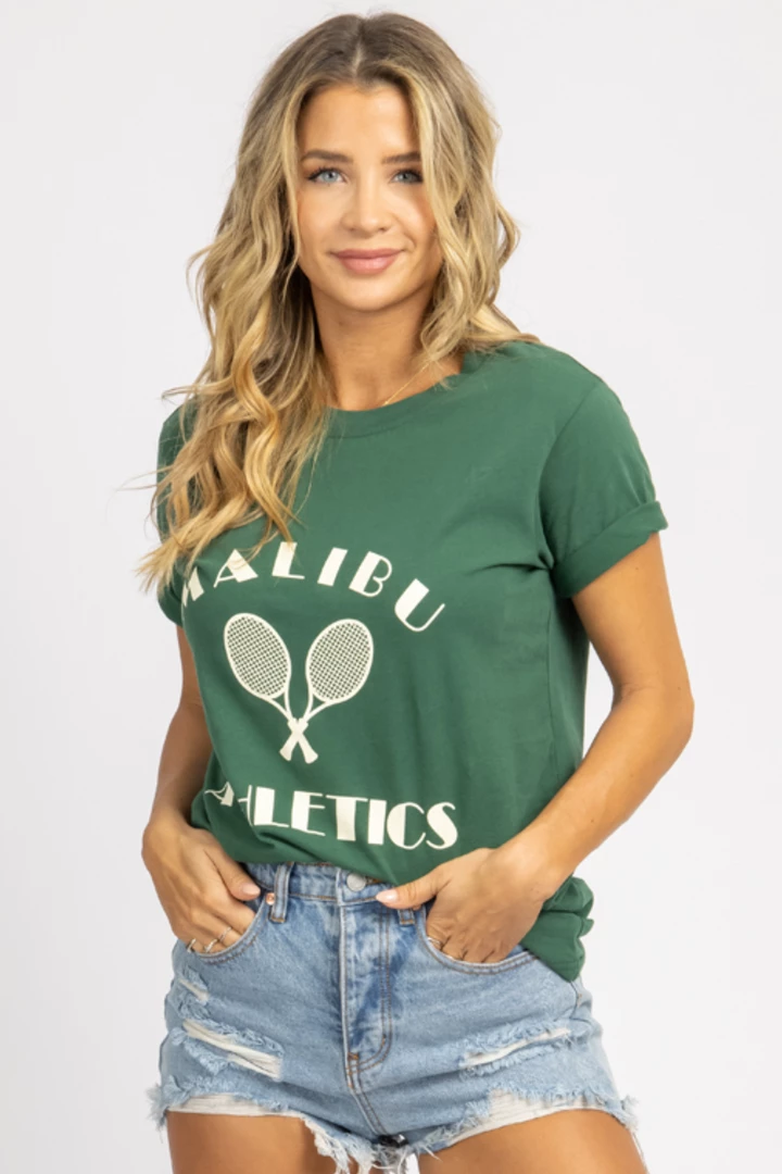 BAILEY ROSE NEW ARRIVALS MALIBU ATHLETICS GRAPHIC T-SHIRT 4 BAILEY ROSE NEW ARRIVALS MALIBU ATHLETICS GRAPHIC T-SHIRT