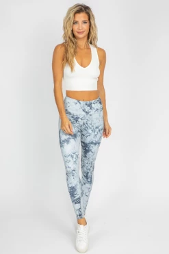 TREND NOTES CLOTHING MARBLE HIGH WAISTED LEGGINGS