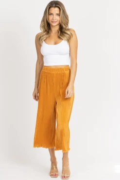 FORE COLLECTION MARIGOLD FRINGED WIDE LEG PANT