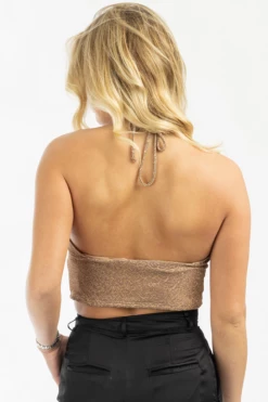 BLUE BLUSH LEOPARD LUREX SHIMMER HALTER CROP TOP 13 BLUE BLUSH LEOPARD LUREX SHIMMER HALTER CROP TOP