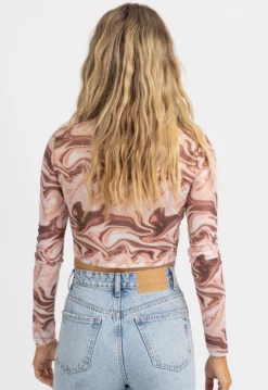 BAILEY ROSE MAUVE MARBLED BUTTONED COLLAR TOP 13 BAILEY ROSE MAUVE MARBLED BUTTONED COLLAR TOP