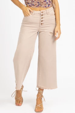 Easel CLOTHING LIGHT MAUVE HIGH RISE WIDE LEG JEAN 13 Easel CLOTHING LIGHT MAUVE HIGH RISE WIDE LEG JEAN