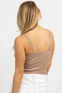 DYNAMIC FASHION MEDIUM NUDE V-RIBBED SLEEVELESS CROP 12 DYNAMIC FASHION MEDIUM NUDE V-RIBBED SLEEVELESS CROP