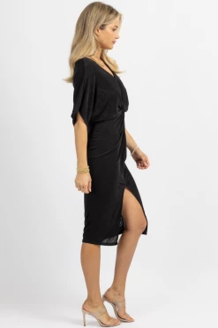 LOVELY DAY MIDNIGHT SLINKY FRONT TWIST MIDI DRESS *BACK IN STOCK* NEW ARRIVALS 12 LOVELY DAY MIDNIGHT SLINKY FRONT TWIST MIDI DRESS *BACK IN STOCK* NEW ARRIVALS