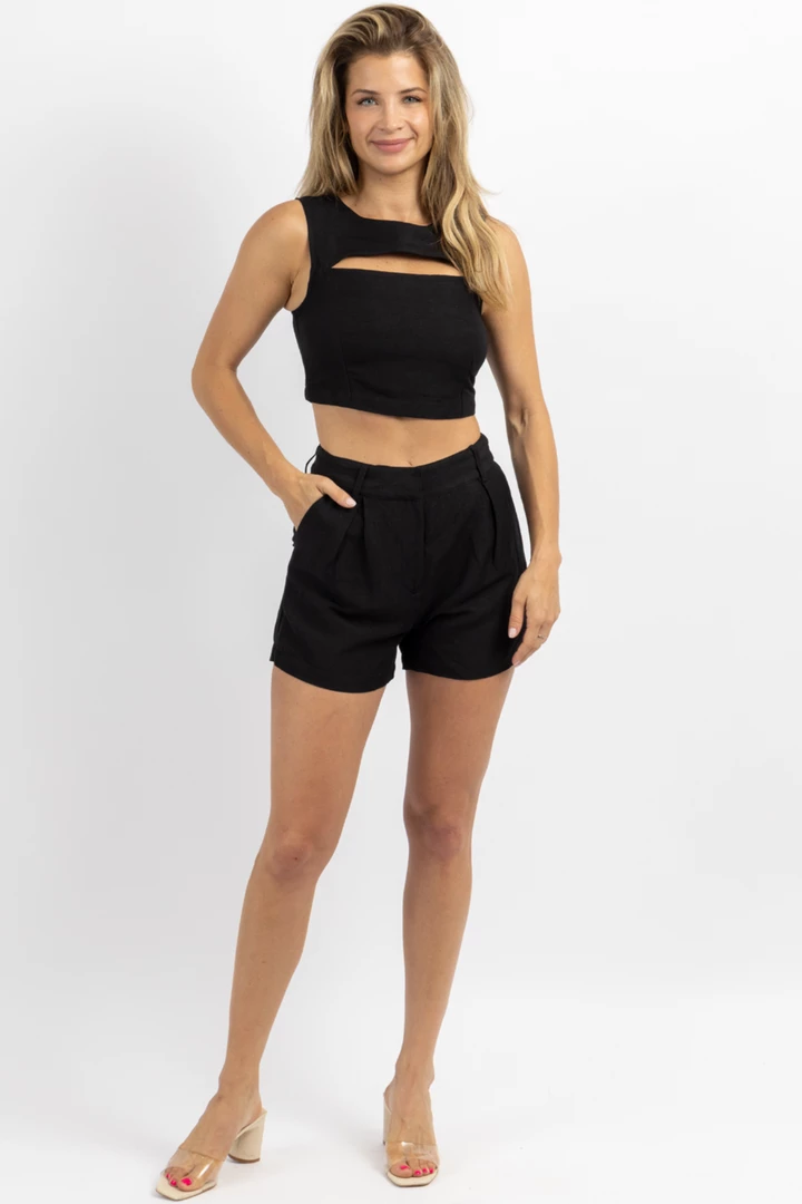 CRESCENT MILLY MIDNIGHT LINEN SHORT SET 2 CRESCENT MILLY MIDNIGHT LINEN SHORT SET