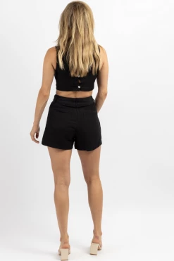 CRESCENT MILLY MIDNIGHT LINEN SHORT SET 9 CRESCENT MILLY MIDNIGHT LINEN SHORT SET