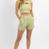 CRESCENT CLOTHING MILLY SAGE LINEN SHORT SET