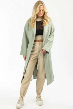 FORE COLLECTION NEW ARRIVALS MINT OVERSIZE BELTED TRENCH COAT