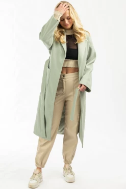FORE COLLECTION NEW ARRIVALS MINT OVERSIZE BELTED TRENCH COAT