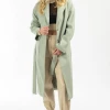 FORE COLLECTION NEW ARRIVALS MINT OVERSIZE BELTED TRENCH COAT