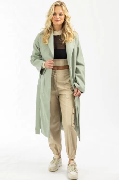 FORE COLLECTION NEW ARRIVALS MINT OVERSIZE BELTED TRENCH COAT