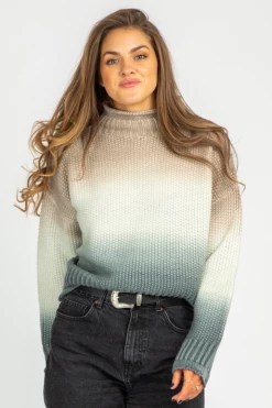 AVVIO LA MOCHA DIP DYED SWEATER CLOTHING