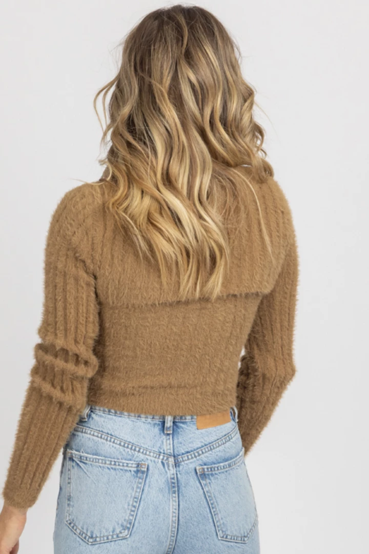 EMORY PARK MOCHA FUZZY TWO PIECE SWEATER TOP 8 EMORY PARK MOCHA FUZZY TWO PIECE SWEATER TOP