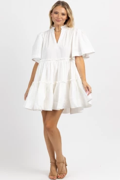 MABLE MONTAUK LINEN TIERED BABYDOLL DRESS