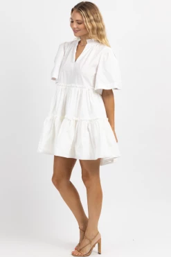 MABLE MONTAUK LINEN TIERED BABYDOLL DRESS