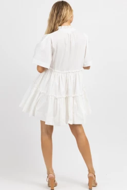 MABLE MONTAUK LINEN TIERED BABYDOLL DRESS