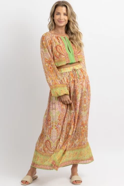 SUNDAY UP MOROCCAN PAISLEY MAXI SKIRT SET