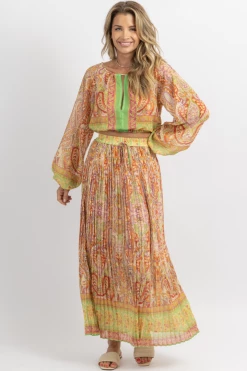 SUNDAY UP MOROCCAN PAISLEY MAXI SKIRT SET