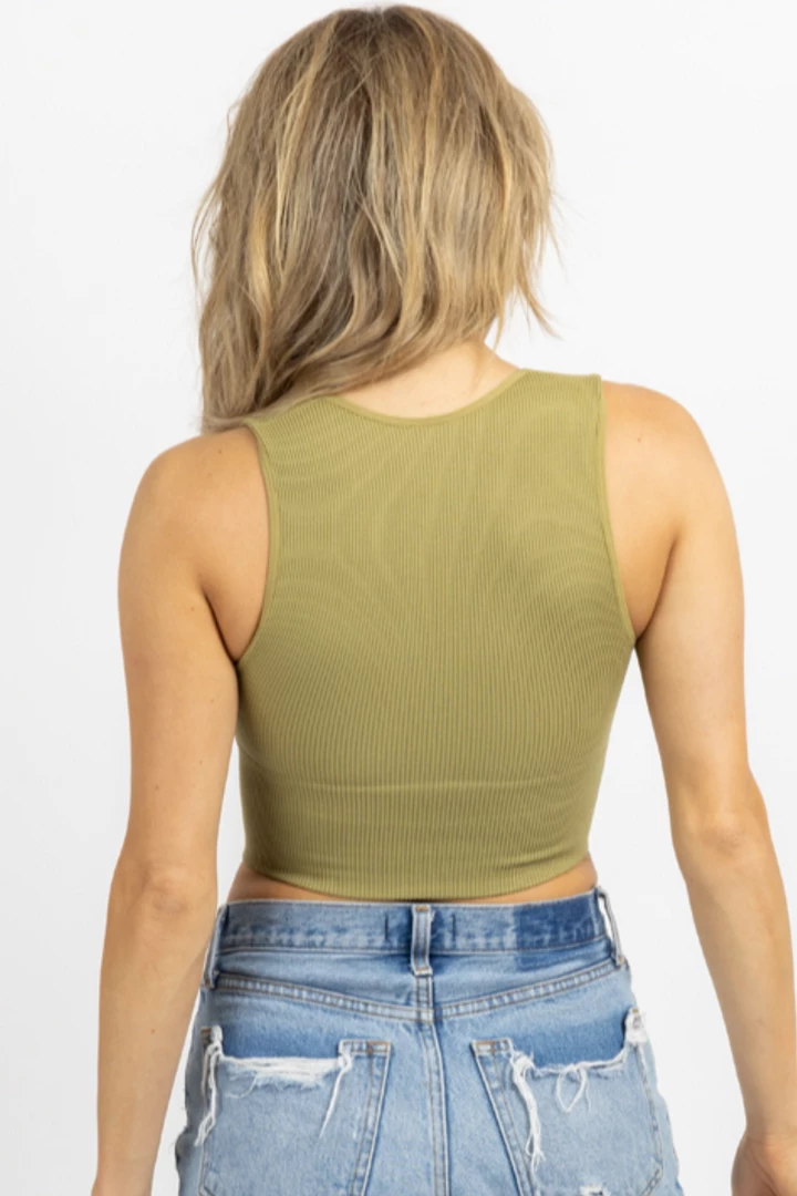 DYNAMIC FASHION MOSS DEEP-V THICK RIBBED CROP TANK NEW ARRIVALS 4 DYNAMIC FASHION MOSS DEEP-V THICK RIBBED CROP TANK NEW ARRIVALS