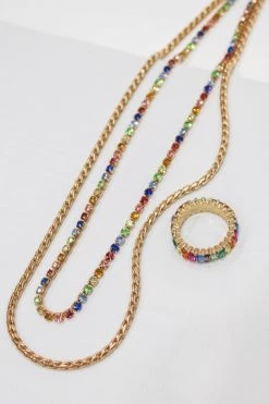Joia MULTICOLOR GOLD CHAIN LAYERED NECKLACE