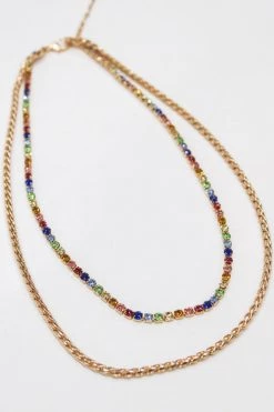 Joia MULTICOLOR GOLD CHAIN LAYERED NECKLACE
