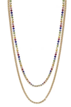Joia MULTICOLOR GOLD CHAIN LAYERED NECKLACE