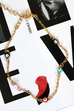 Joia NEW ARRIVALS MULTICOLOR DAINTY EVIL EYE BRACELET