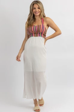 DEE ELLY NEW ARRIVALS MILA MULTI-CROCHET BACKLESS MAXI DRESS
