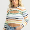 DANCE AND MARVEL NEW ARRIVALS MULTISTRIPE KNIT TANK + BOLERO CROP TOP