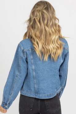 LE LIS SUEDE PATCH RELAXED DENIM JACKET