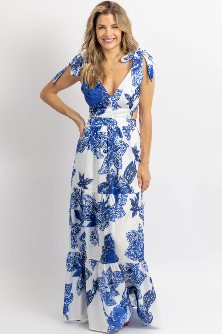 LUXXEL MYKONOS LINEN FLORAL TIE WRAP MAXI DRESS *BACK IN STOCK* NEW ARRIVALS 4 LUXXEL MYKONOS LINEN FLORAL TIE WRAP MAXI DRESS *BACK IN STOCK* NEW ARRIVALS