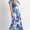 LUXXEL MYKONOS LINEN FLORAL TIE WRAP MAXI DRESS *BACK IN STOCK* NEW ARRIVALS