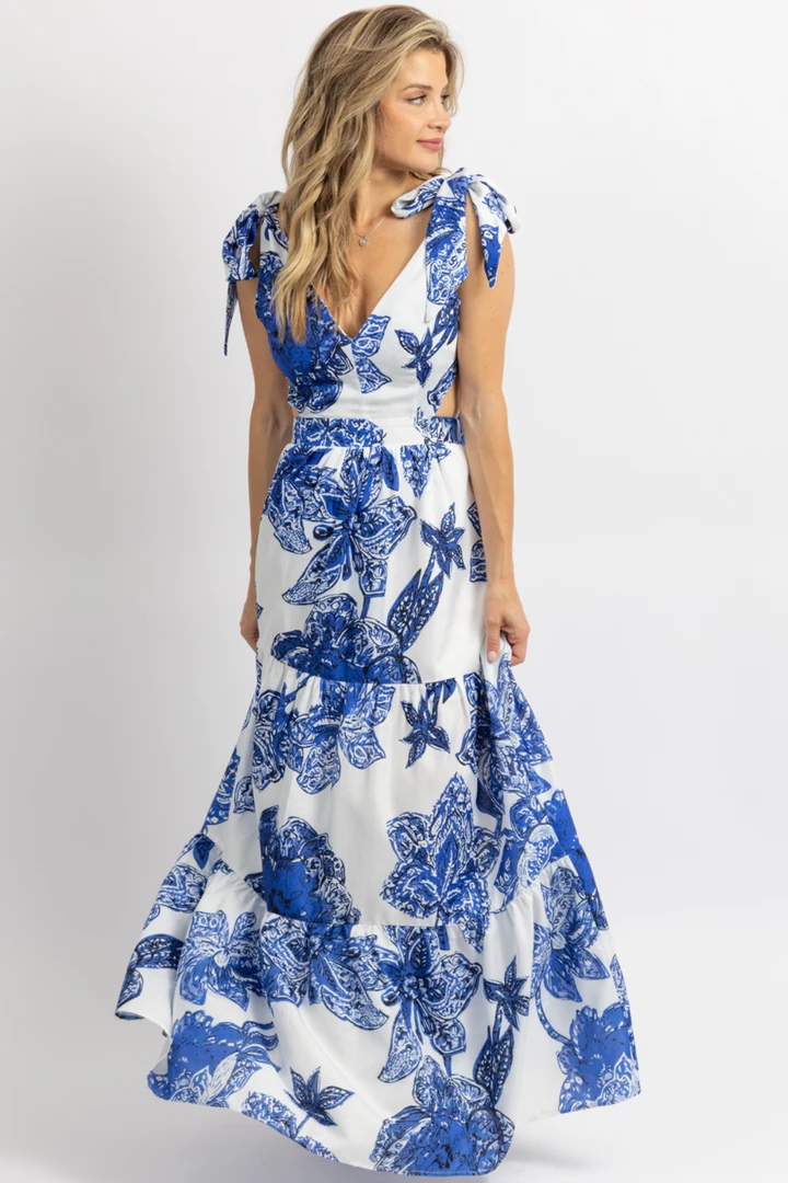 LUXXEL MYKONOS LINEN FLORAL TIE WRAP MAXI DRESS *BACK IN STOCK* NEW ARRIVALS 2 LUXXEL MYKONOS LINEN FLORAL TIE WRAP MAXI DRESS *BACK IN STOCK* NEW ARRIVALS