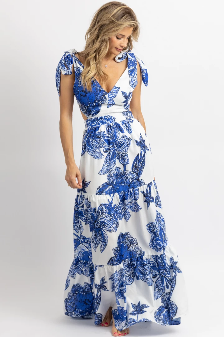 LUXXEL MYKONOS LINEN FLORAL TIE WRAP MAXI DRESS *BACK IN STOCK* NEW ARRIVALS 3 LUXXEL MYKONOS LINEN FLORAL TIE WRAP MAXI DRESS *BACK IN STOCK* NEW ARRIVALS