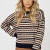 Q2 CLOTHING NAVY MIXED PRINT KNIT