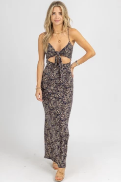 LOVELY DAY NAVY PAISLEY FRONT TIE MAXI DRESS *BACK IN STOCK* NEW ARRIVALS