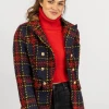 NIC & JO CLOTHING RED + NAVY PLAID BLAZER