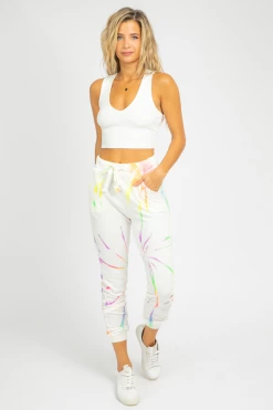 TREND NOTES NEON MULTI-COLOR TIE DYE SWEATPANTS CLOTHING