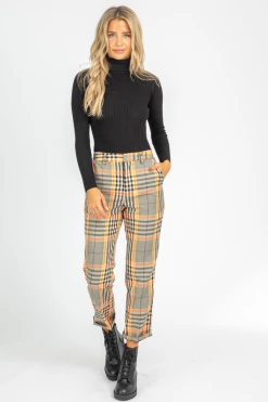 2.7 AUGUST APPAREL CLOTHING NEON CHECKER PANTS