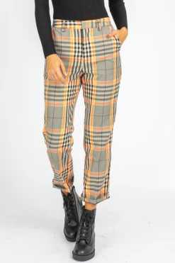 2.7 AUGUST APPAREL CLOTHING NEON CHECKER PANTS