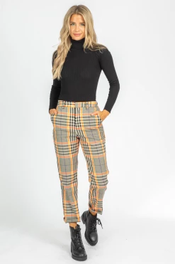 2.7 AUGUST APPAREL CLOTHING NEON CHECKER PANTS