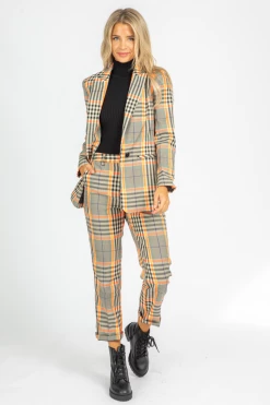 2.7 AUGUST APPAREL CLOTHING NEON CHECKER PANTS