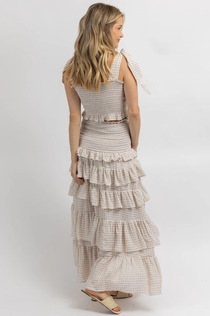 MABLE NEW ARRIVALS NEUTRAL CHARM SMOCKED MAXI SKIRT SET 5 MABLE NEW ARRIVALS NEUTRAL CHARM SMOCKED MAXI SKIRT SET