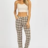 FATE BY LFD NEUTRAL CHECKED HIGH RISE FLARE PANT