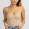 WINWIN APPAREL NUDE BUSTIER SLEEVELESS STRETCH BODYSUIT