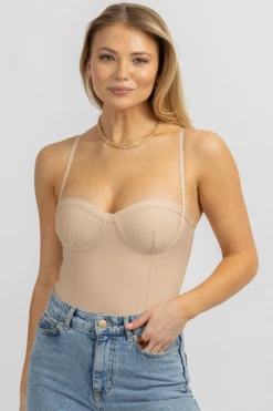 WINWIN APPAREL NUDE BUSTIER SLEEVELESS STRETCH BODYSUIT 10 WINWIN APPAREL NUDE BUSTIER SLEEVELESS STRETCH BODYSUIT